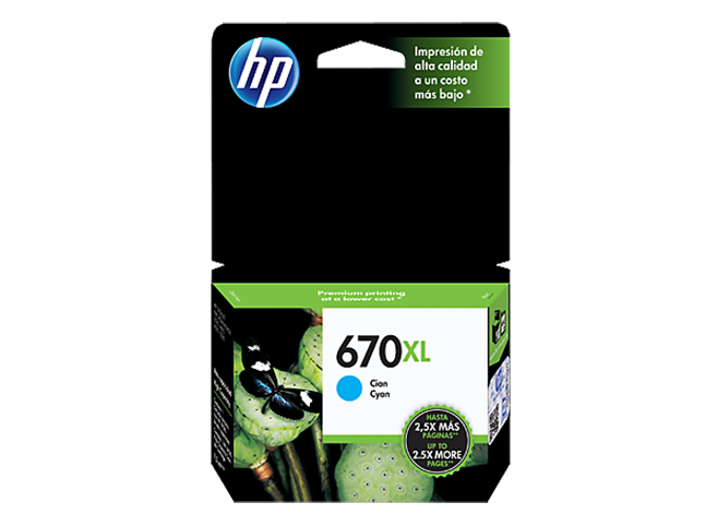 Cartucho HP 670 XL Cyan Original